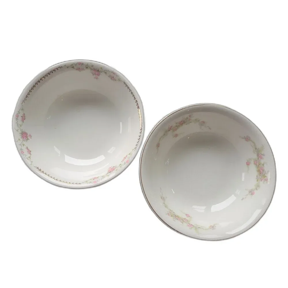 Vintage Crooksville China Co. Vegetable Serving Bowls CRO386 CRO266 Rose Swags